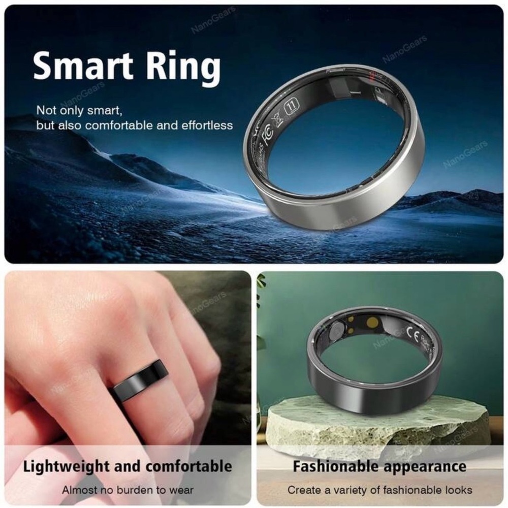 Smart Sleep Tracking Ring - Black size 8​​​ - Picture 6 of 8